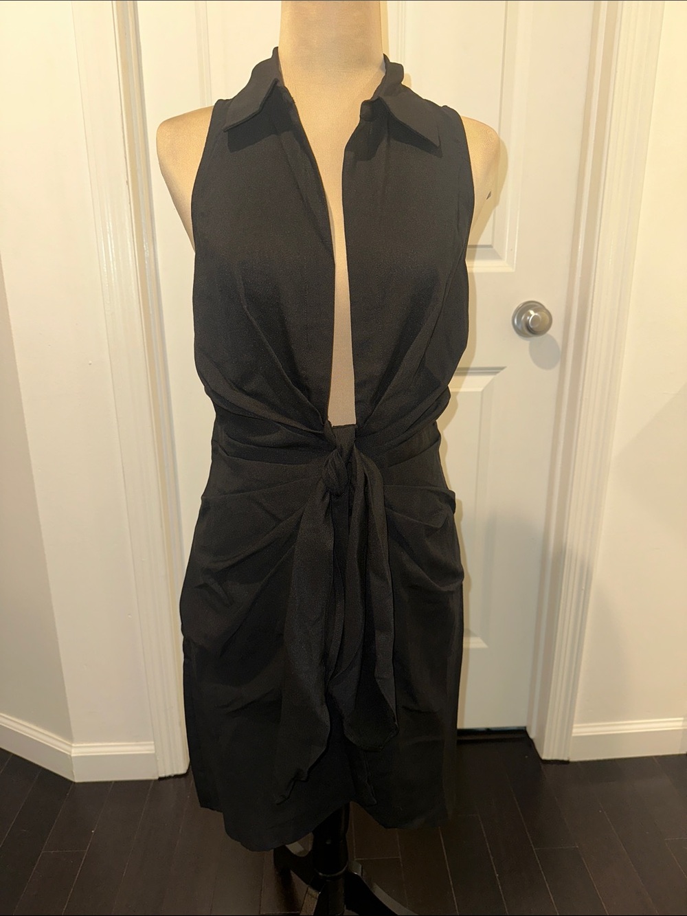 Choosy brand NWT Chic Black High Low Dress w Cinched Mid Section & Rouching